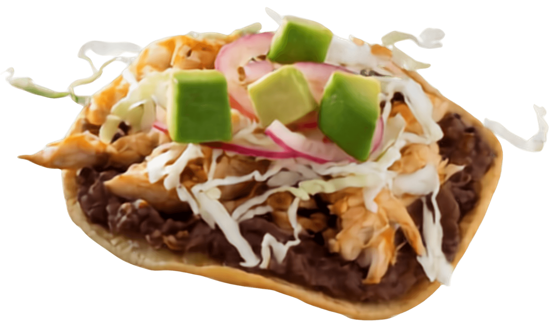 Tostadas crujientes con frijoles y aguacate